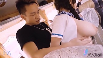 Curvy Asian Babe Has A Wild Bus Fuck With A Stranger