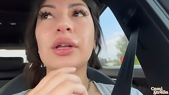 Public Humiliation For Latina After Giving A Mind-Blowing Oral Sex In Car