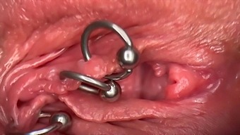 Intense Close-Up Of My Pierced Clit And Vagina Until It'S Soaked And Urine Enters
