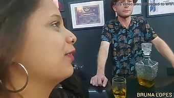 Bruna And Manuh Cortez Have Sex With Barman Malvadinho Who Gets Overwhelmed By Bruna'S Large Breasts And Calls For Backup