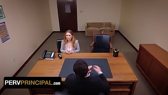 Kira Fox Visits Principal Green'S Office Due To A Problem Involving His Stepdaughter