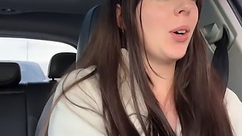 Public Masturbation With A Sex Toy In A Snowy Parking Lot