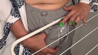 Step-Mom'S Massive Cock Rubbing On Clothes Dryer In Homemade Video
