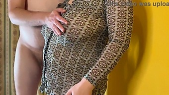 A Busty Amateur Milf Allows A Creampie In Her Shaved Pussy For Potential Pregnancy - Viewed From The Side