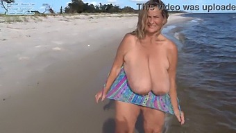 Chaplin Trimmed Pussy On Display In Swimsuit At The Beach