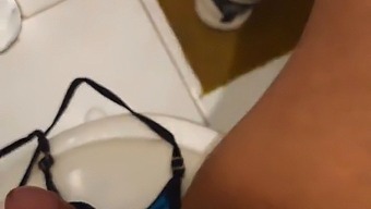 Latina Teacher Seduces In Bathroom, Performs Oral And Gets Cummed On